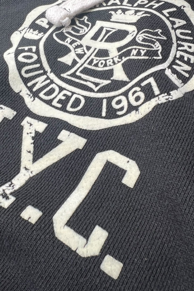 90'S NYC LOGO SWEAT HOODIE / BLACK [SIZE: S USED]