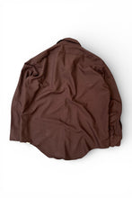 画像をギャラリービューアに読み込む, 70'S L/S POLYESTER SHIRT / BROWN [SIZE: XL USED]
