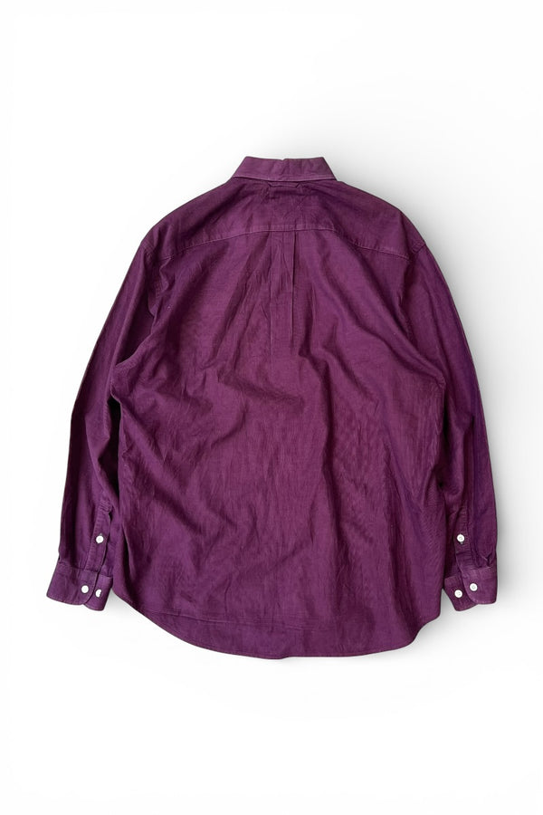 90'S L/S B.D CORDUROY SHIRT / PURPLE [SIZE: M USED]