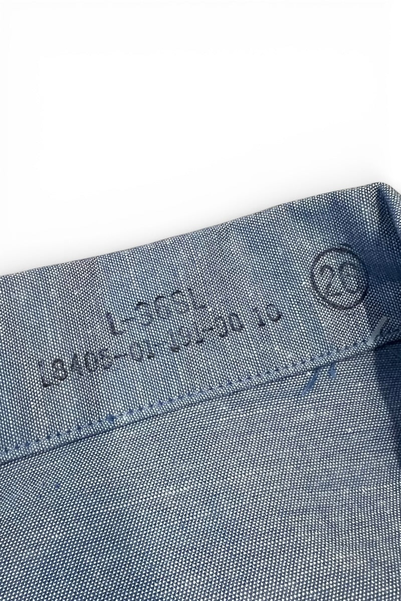 87'S L/S COTTON CHAMBRAY UTILITY SHIRT TYPE3 / BLUE [SIZE: L DEADSTOCK/NOS]