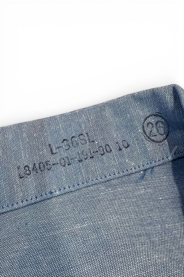 87'S L/S COTTON CHAMBRAY UTILITY SHIRT TYPE3 / BLUE [SIZE: L DEADSTOCK/NOS]