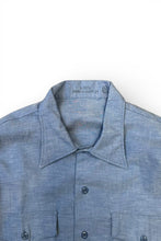 画像をギャラリービューアに読み込む, 87'S L/S COTTON CHAMBRAY UTILITY SHIRT TYPE3 / BLUE [SIZE: L DEADSTOCK/NOS]
