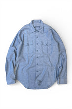 画像をギャラリービューアに読み込む, 87'S L/S COTTON CHAMBRAY UTILITY SHIRT TYPE3 / BLUE [SIZE: L DEADSTOCK/NOS]
