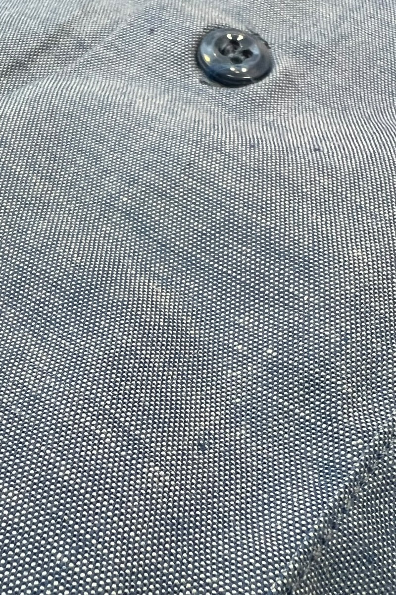 87'S L/S COTTON CHAMBRAY UTILITY SHIRT TYPE3 / BLUE [SIZE: L DEADSTOCK/NOS]