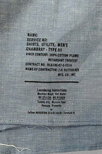 画像をギャラリービューアに読み込む, 87'S L/S COTTON CHAMBRAY UTILITY SHIRT TYPE3 / BLUE [SIZE: L DEADSTOCK/NOS]
