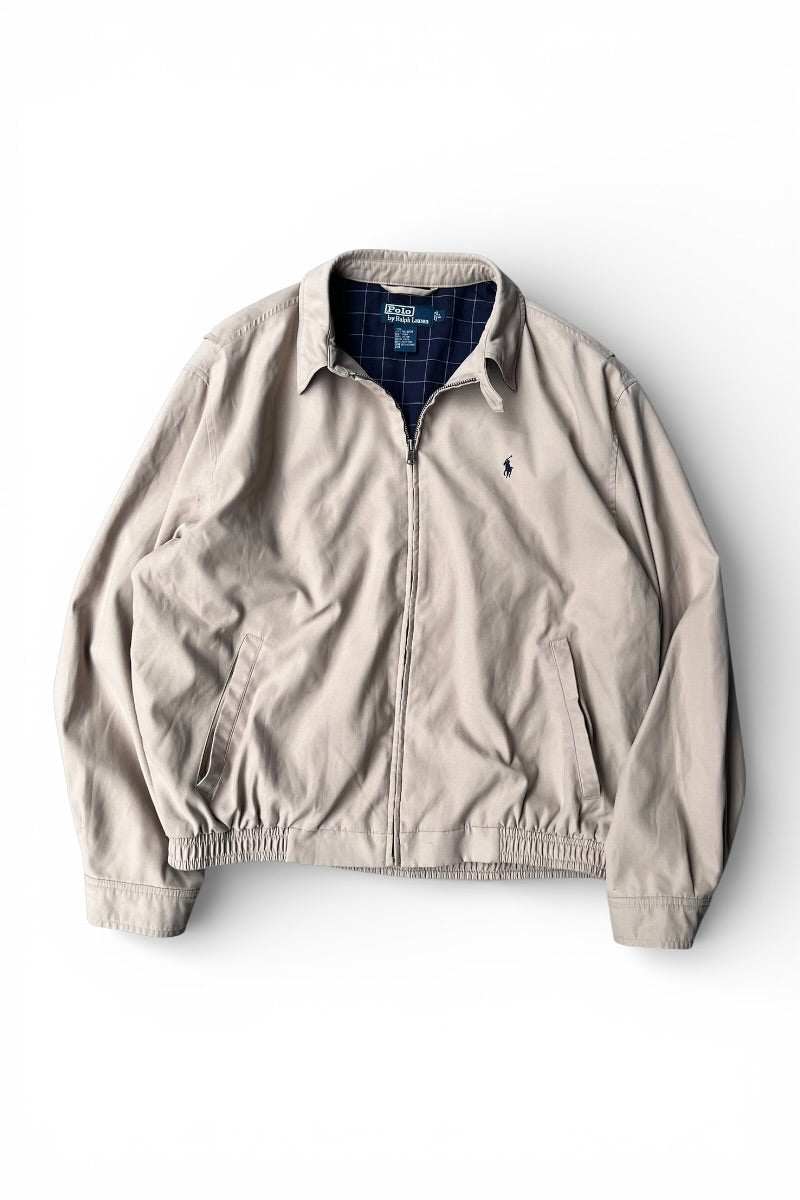 90'S ZIP UP JACKET / BEIGE [SIZE: L USED]