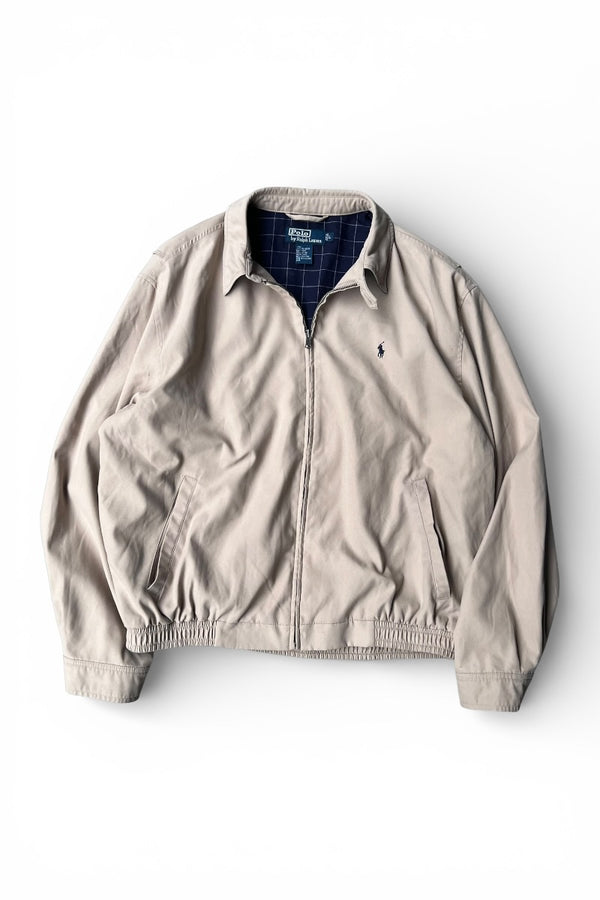 90'S ZIP UP JACKET / BEIGE [SIZE: L USED]