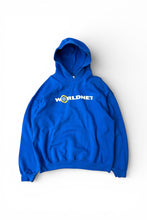 画像をギャラリービューアに読み込む, WORLDNET LOGO PULLOVER SWEAT HOODIE / BLUE [SIZE: XL USED]
