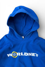 画像をギャラリービューアに読み込む, WORLDNET LOGO PULLOVER SWEAT HOODIE / BLUE [SIZE: XL USED]
