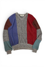 画像をギャラリービューアに読み込む, MADE IN ITALY 90'S V-NECK DESIGN WOOL KNIT SWEATER / MULTI [SIZE: L USED]
