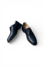 画像をギャラリービューアに読み込む, MADE IN FRANCE PLAIN TOE LEATHER SHOES / NAVY [SIZE: US7.0 (24.5cm相当) USED]
