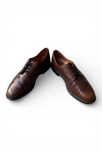 画像をギャラリービューアに読み込む, MADE IN ENGLAND PLAIN TOE TEXTUERD LEATHER SHOES / BROWN [SIZE: US9 (27cm相当) USED]
