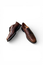 画像をギャラリービューアに読み込む, MADE IN ENGLAND PLAIN TOE TEXTUERD LEATHER SHOES / BROWN [SIZE: US9 (27cm相当) USED]
