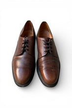 画像をギャラリービューアに読み込む, MADE IN ENGLAND PLAIN TOE TEXTUERD LEATHER SHOES / BROWN [SIZE: US9 (27cm相当) USED]
