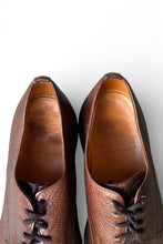 画像をギャラリービューアに読み込む, MADE IN ENGLAND PLAIN TOE TEXTUERD LEATHER SHOES / BROWN [SIZE: US9 (27cm相当) USED]
