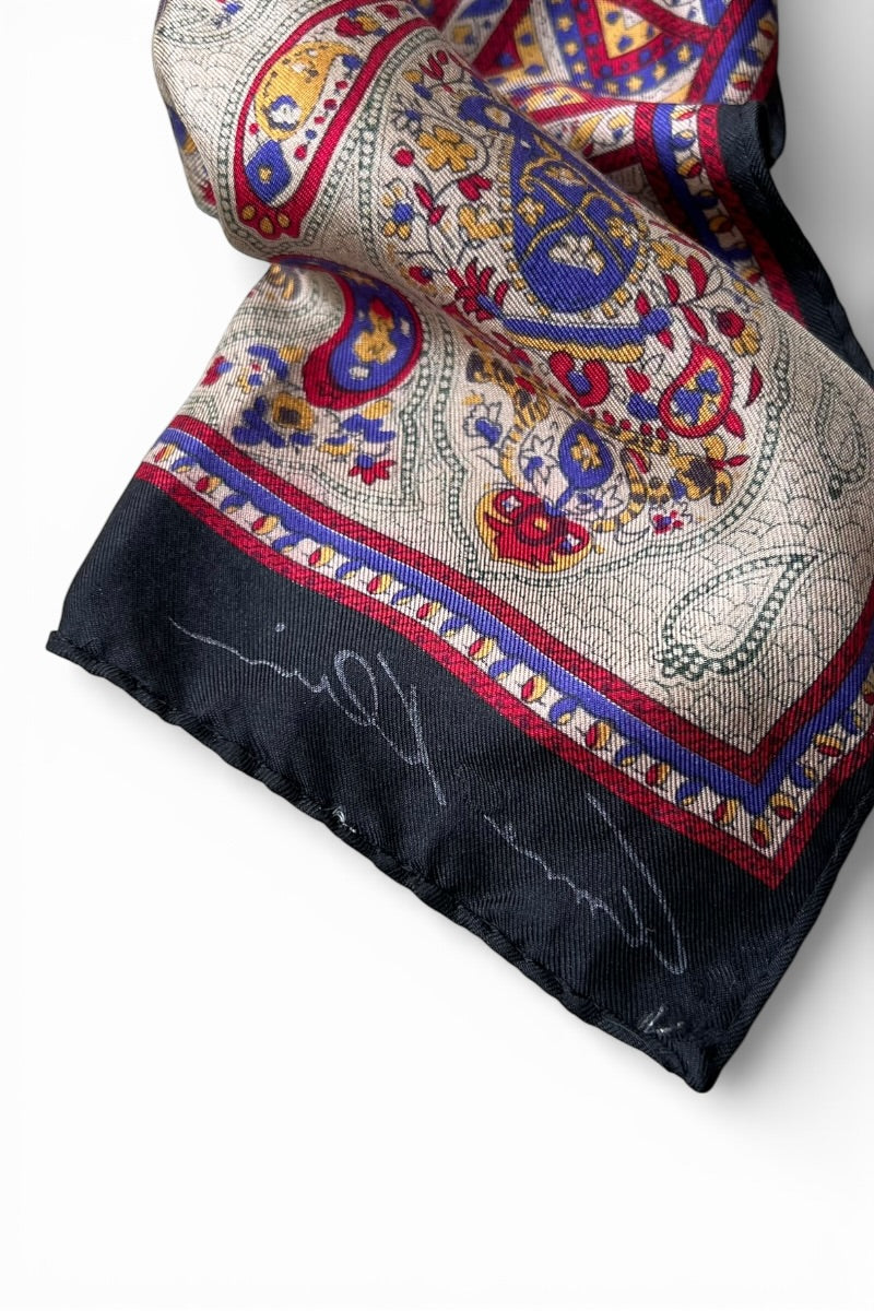 VINTAGE SILK PAISLEY PATTERN SCARF / PURPLE [SIZE: ONE SIZE USED]