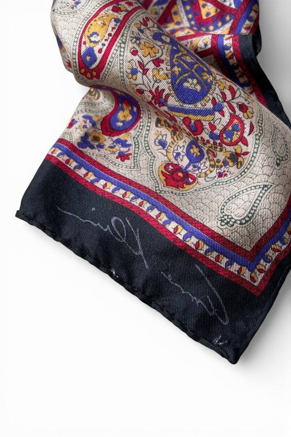 VINTAGE SILK PAISLEY PATTERN SCARF / PURPLE [SIZE: ONE SIZE USED]