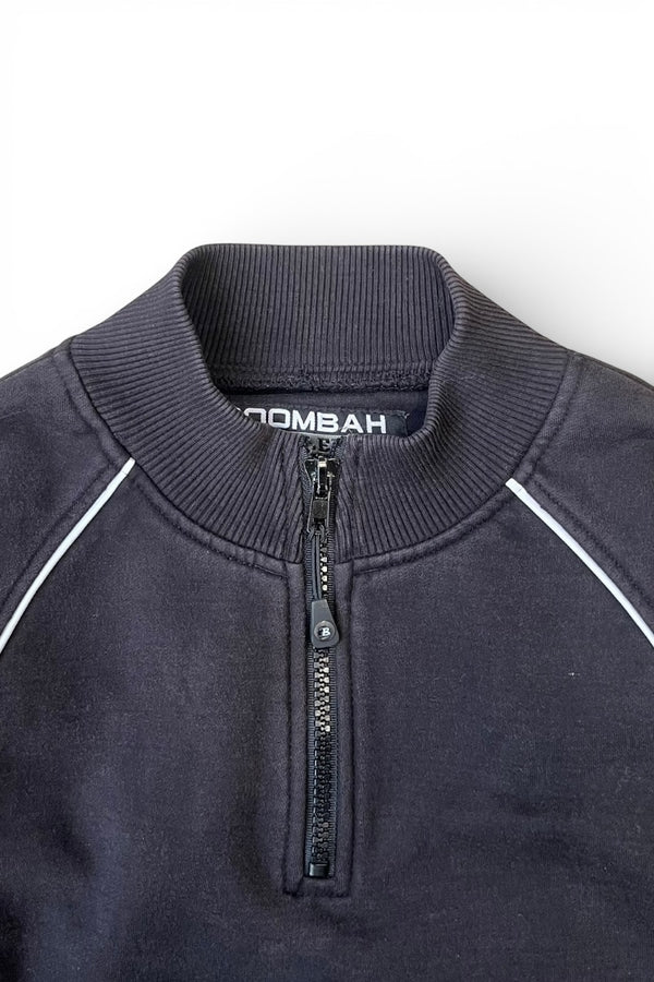 Y2K EARLY 00'S HALF ZIP SWEATSHIRT / BLACK [SIZE: M USED]