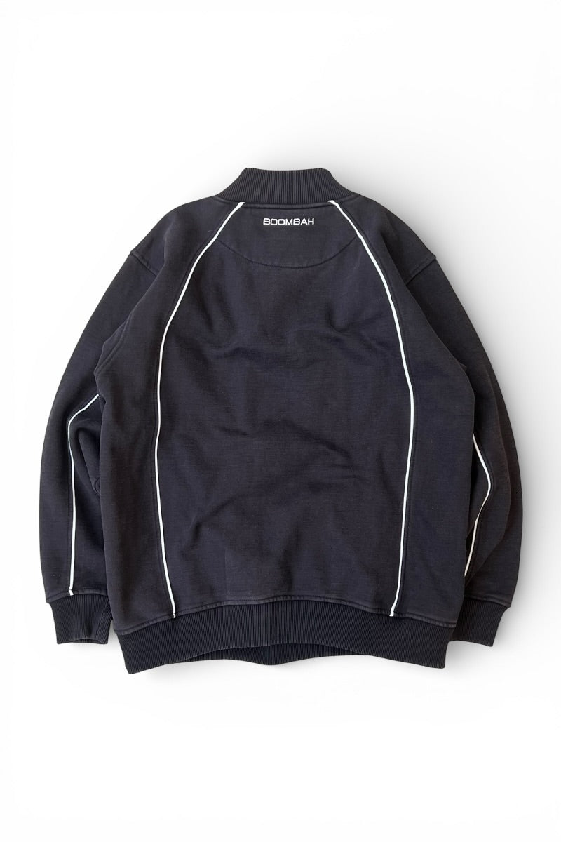 Y2K EARLY 00'S HALF ZIP SWEATSHIRT / BLACK [SIZE: M USED]