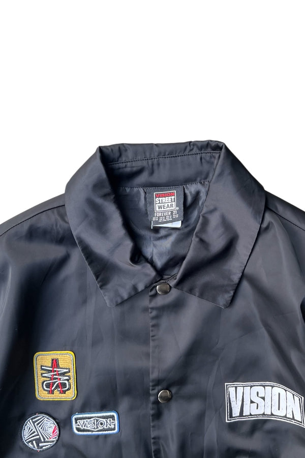 BACK LOGO NYLON COACH JACKET / BLACK [SIZE: M USED]