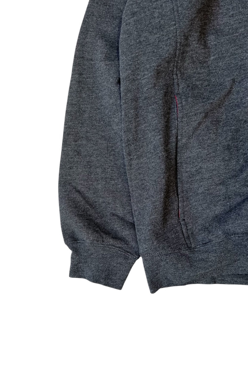04'S PULLOVER HALF ZIP SWEAT HOODIE / CHARCOAL [SIZE: L DEADSTOCK/NOS]