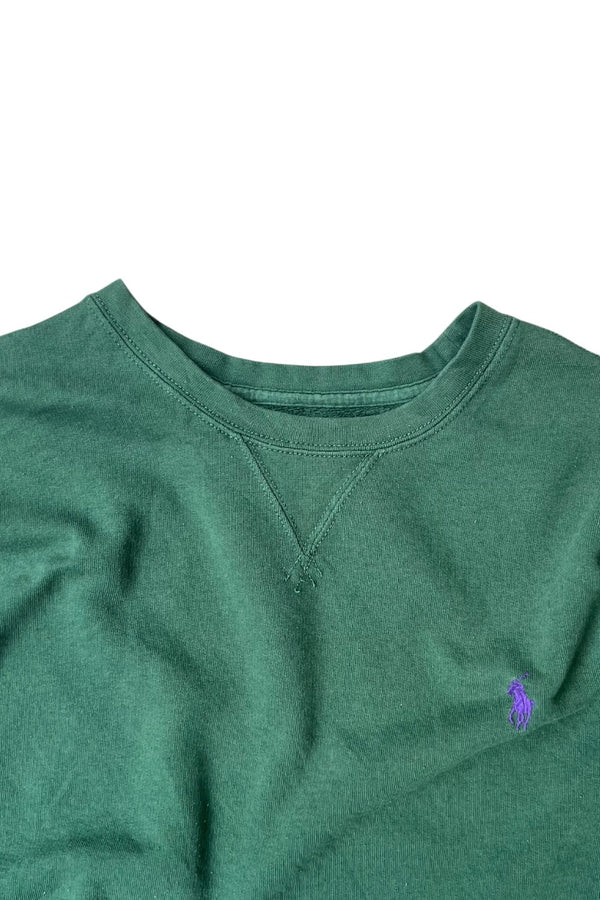90's ONE POINT SWEATSHIRT / GREEN [SIZE: L USED]