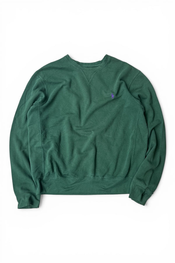 90's ONE POINT SWEATSHIRT / GREEN [SIZE: L USED]
