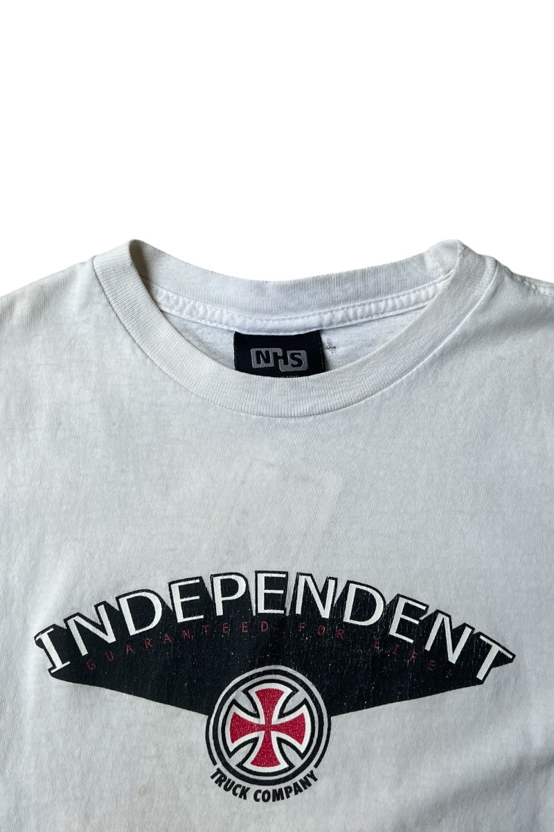 Y2K EARLY 00'S SKATEBOARD T-SHIRT / WHITE [SIZE: S USED]