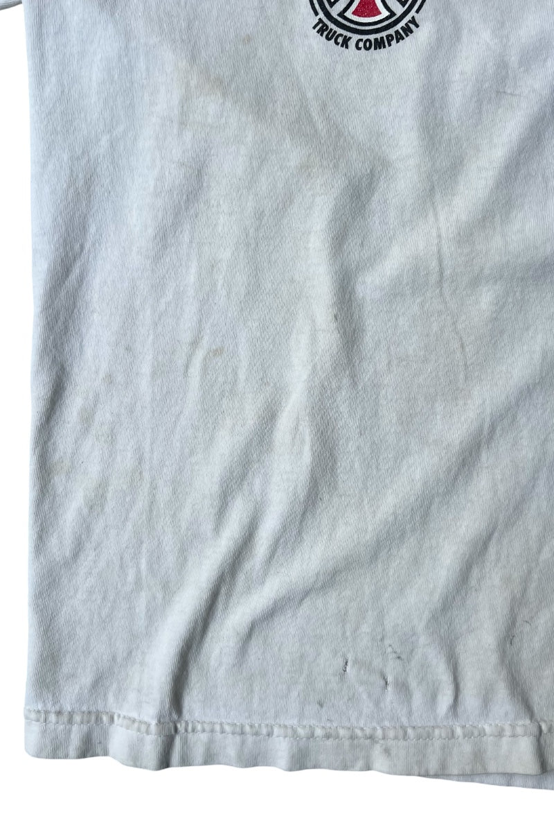 Y2K EARLY 00'S SKATEBOARD T-SHIRT / WHITE [SIZE: S USED]