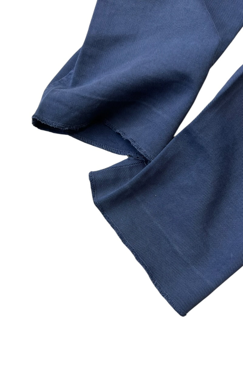 COTTON TWILL SLIM PANTS / NAVY [SIZE: 46 USED]