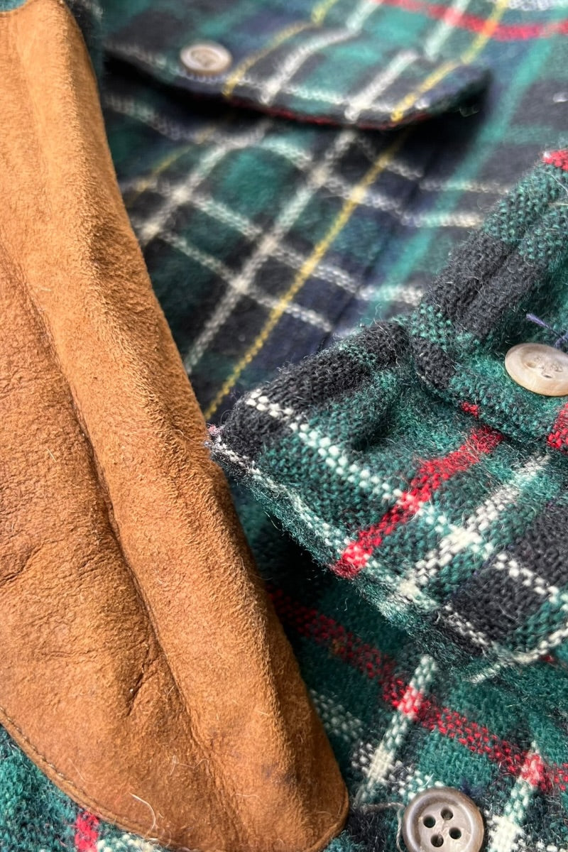 MADE IN USA 90'S L/S TARTAN CHECK WOOL HUNTING SHIRT / CHECK [SIZE: XL USED]