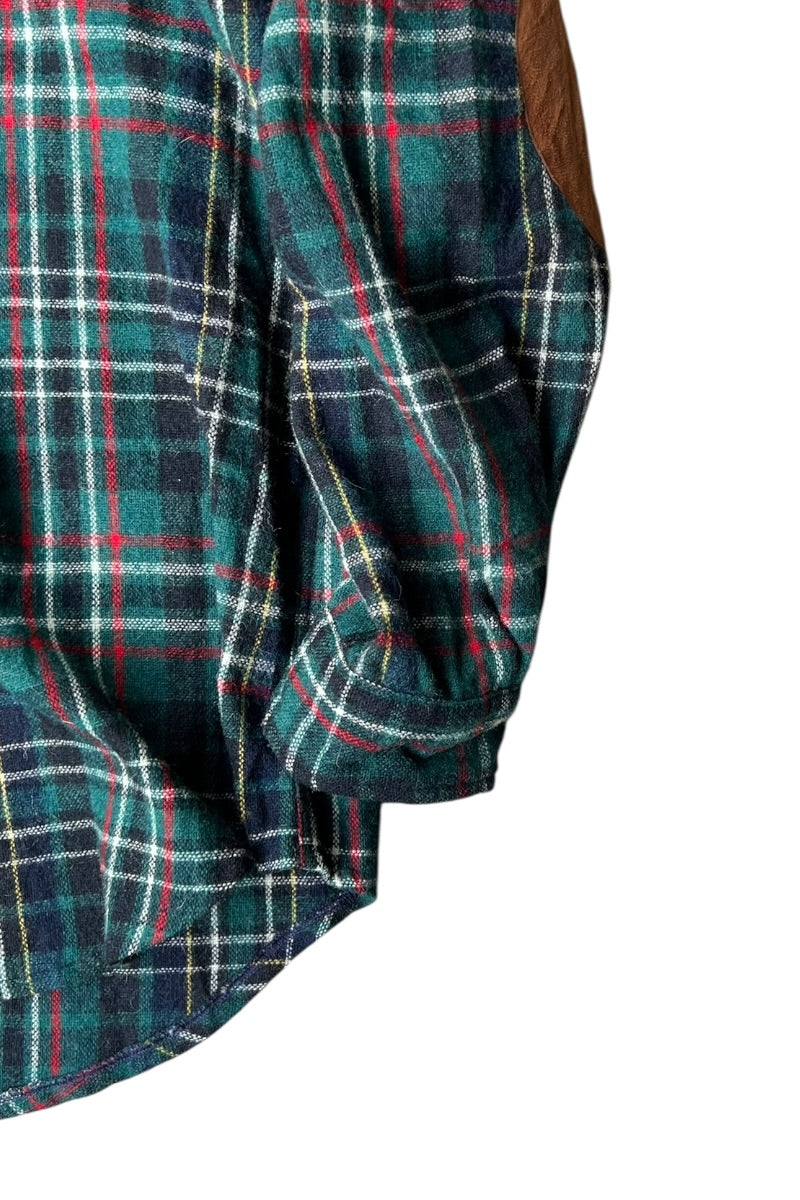MADE IN USA 90'S L/S TARTAN CHECK WOOL HUNTING SHIRT / CHECK [SIZE: XL USED]