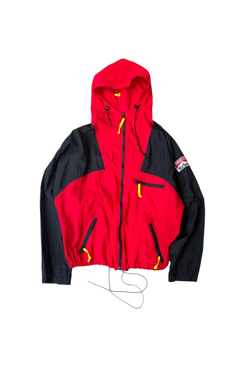 90'S ZIP UP NYLON JACKET / RED [SIZE: L USED]