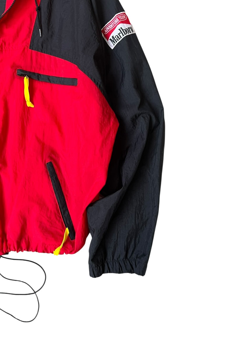 90'S ZIP UP NYLON JACKET / RED [SIZE: L USED]