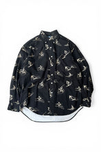 画像をギャラリービューアに読み込む, 90'S BIG SHIRT COTTON FLANNEL DESIGNED SHIRT / BLACK [SIZE: M USED]
