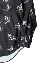 画像をギャラリービューアに読み込む, 90'S BIG SHIRT COTTON FLANNEL DESIGNED SHIRT / BLACK [SIZE: M USED]
