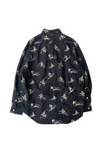 画像をギャラリービューアに読み込む, 90'S BIG SHIRT COTTON FLANNEL DESIGNED SHIRT / BLACK [SIZE: M USED]
