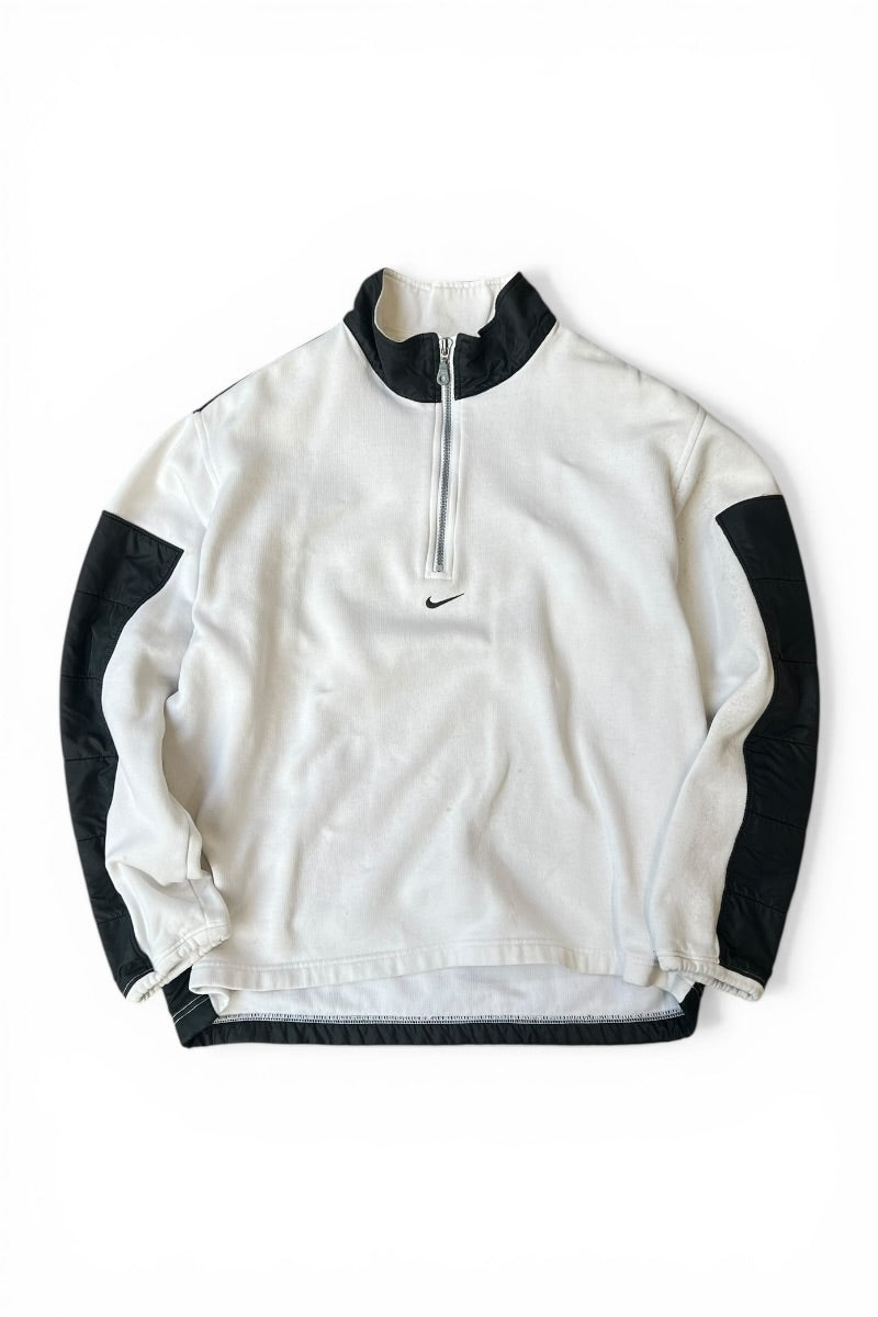 Y2K EARLY 00'S HALF-ZIP SWEATSHIRT / WHITE [SIZE: M USED]