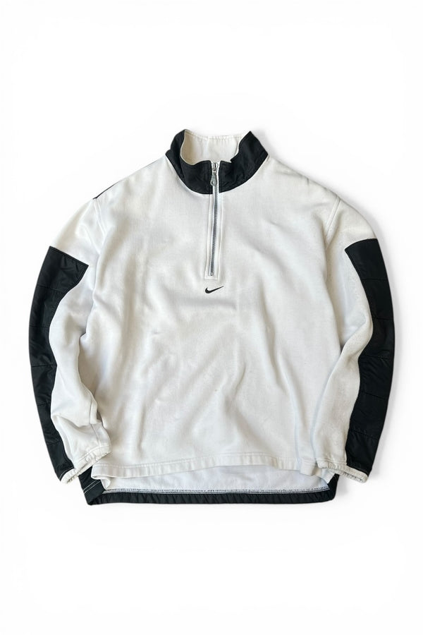 Y2K EARLY 00'S HALF-ZIP SWEATSHIRT / WHITE [SIZE: M USED]
