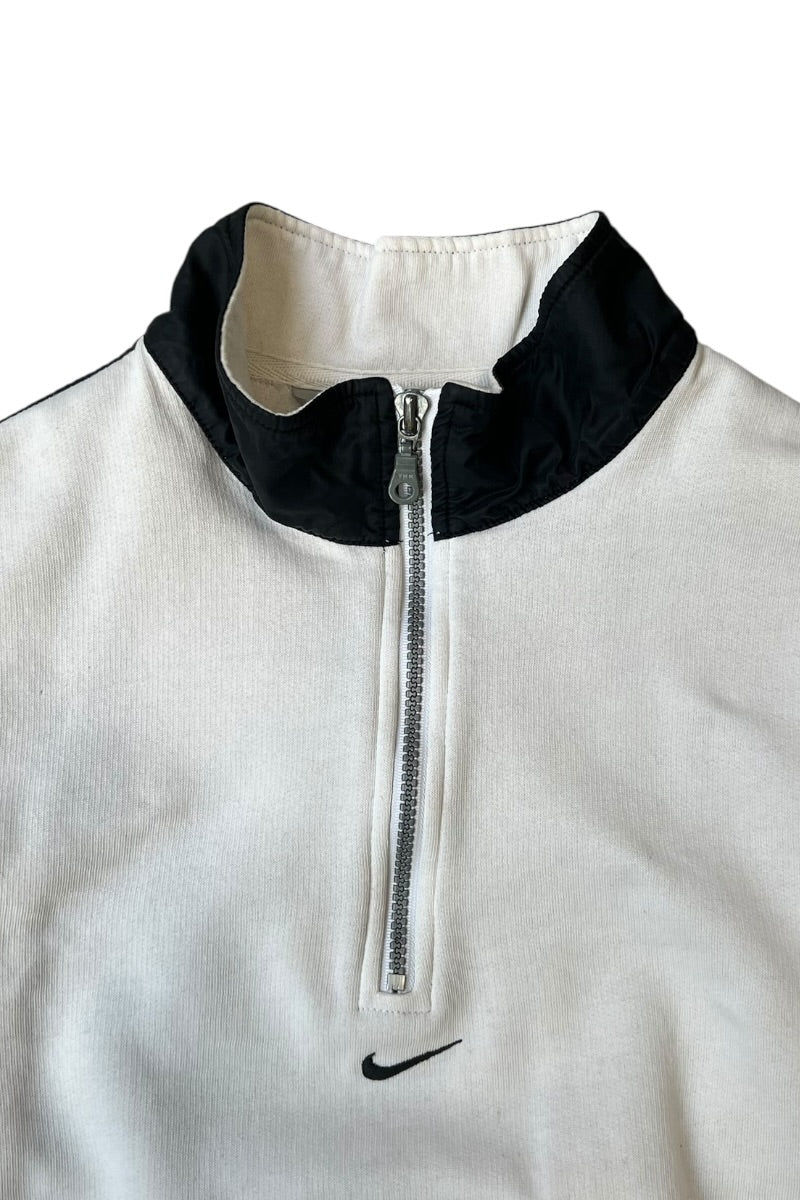 Y2K EARLY 00'S HALF-ZIP SWEATSHIRT / WHITE [SIZE: M USED]