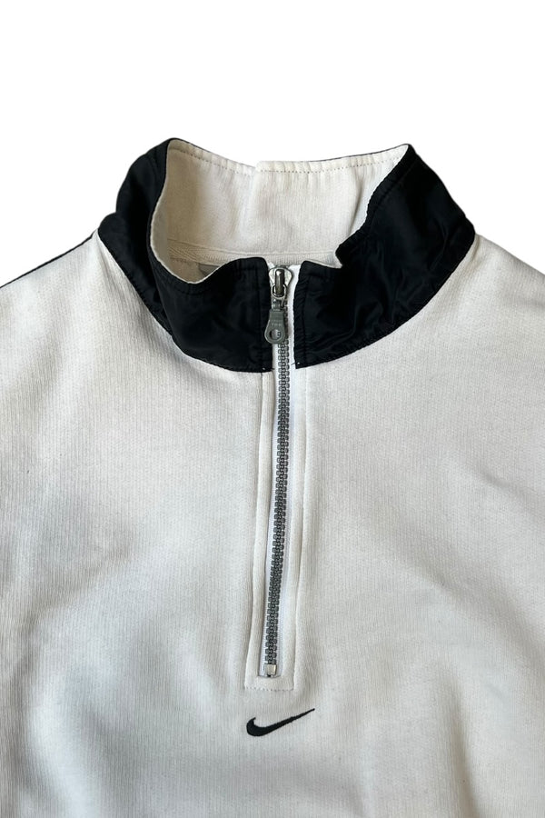 Y2K EARLY 00'S HALF-ZIP SWEATSHIRT / WHITE [SIZE: M USED]