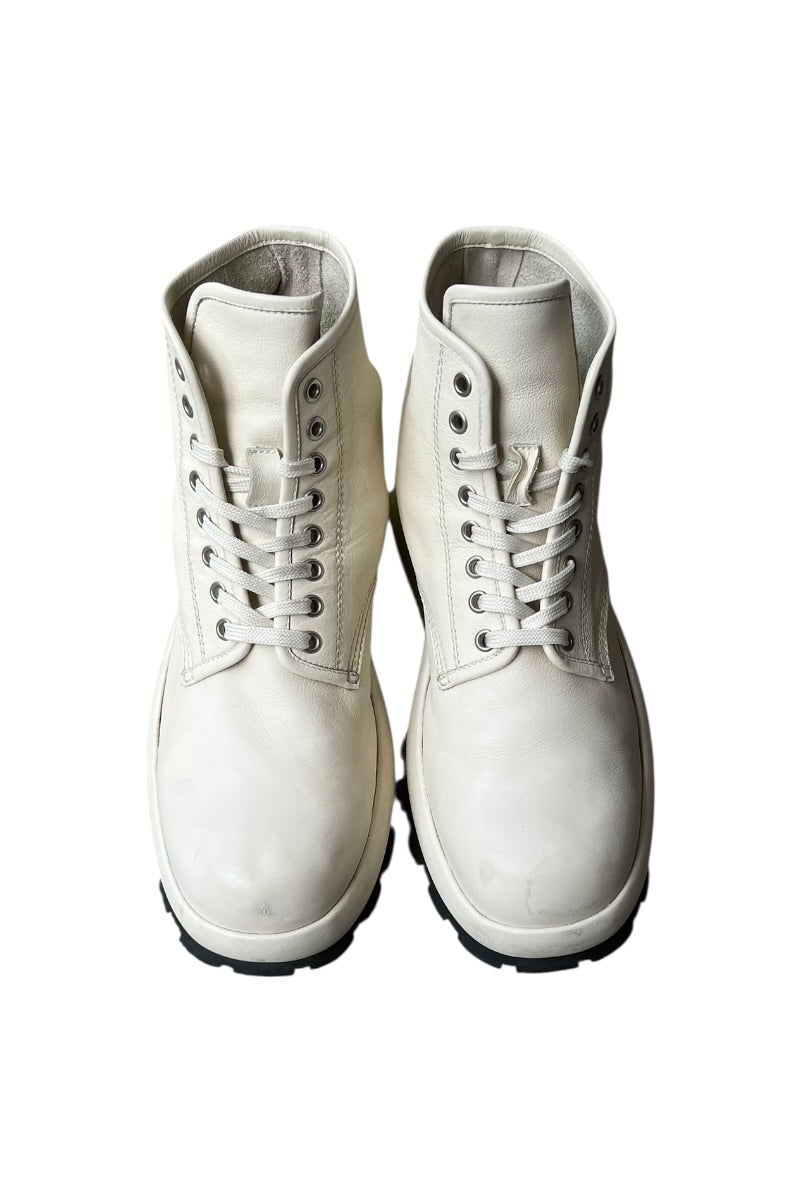 MADE IN ITALY LEATHER BOOTS / WHITE [SIZE: US8.5 (26.5cm相当) USED]