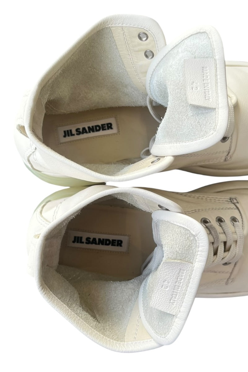 MADE IN ITALY LEATHER BOOTS / WHITE [SIZE: US8.5 (26.5cm相当) USED]