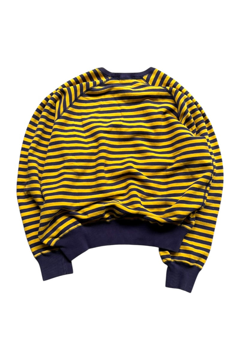 90'S EMBLEM ONE POINT BORDER SWEATSHIRT / YELLOW [SIZE: L USED]