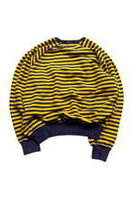 画像をギャラリービューアに読み込む, 90'S EMBREM ONE POINT BORDER SWEATSHIRT / YELLOW [SIZE: L USED]
