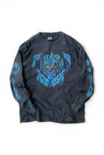 画像をギャラリービューアに読み込む, Y2K 00'S L/S CASPER BLUE FLAME T-SHIRT / BLACK [SIZE: L USED]
