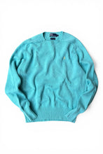 画像をギャラリービューアに読み込む, 90'S COTTON KNIT SWEATER TIFFANY BLUE / LIGHT BLUE [SIZE: M USED]
