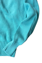 画像をギャラリービューアに読み込む, 90'S COTTON KNIT SWEATER TIFFANY BLUE / LIGHT BLUE [SIZE: M USED]
