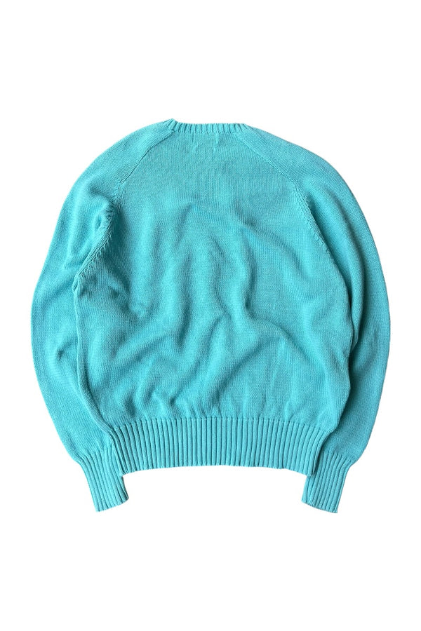 90'S COTTON KNIT SWEATER TIFFANY BLUE / LIGHT BLUE [SIZE: M USED]