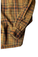 画像をギャラリービューアに読み込む, 64'S-70'S L/S WOOL CHECK OPEN COLLAR SHIRT / BROWN [SIZE: L USED]
